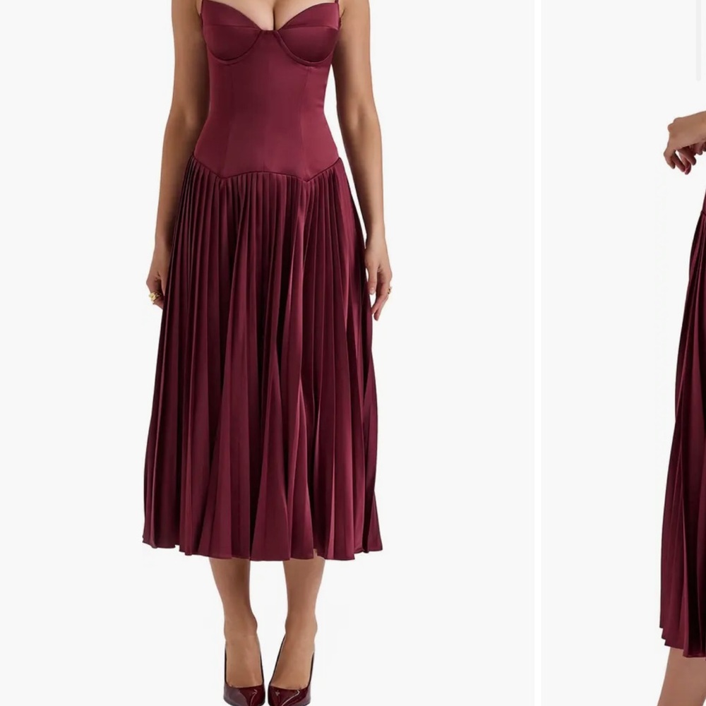 House of CB burgundy Beau bigger cup dress small new with tags